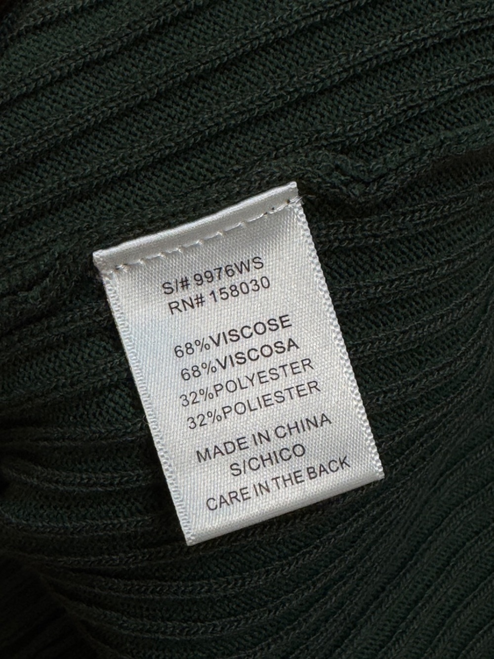 DARK GREEN LONG SLEEVE COLLARD RIBBED MINI DRESS SIZE SMALL - NWOT - Picture 8 of 16